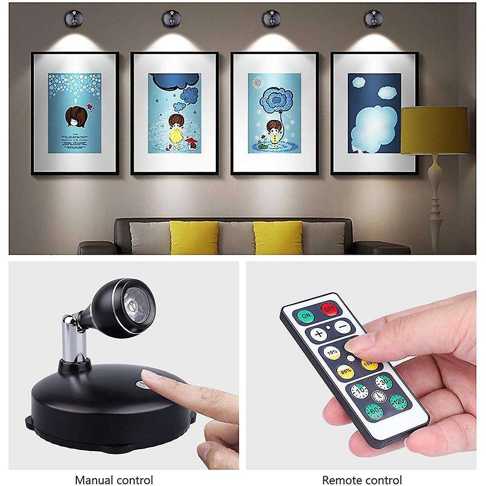 Wireless Spotlight Indoor,battery Operated Accent Lights Art Lights for Paintings,led Wall Light wit