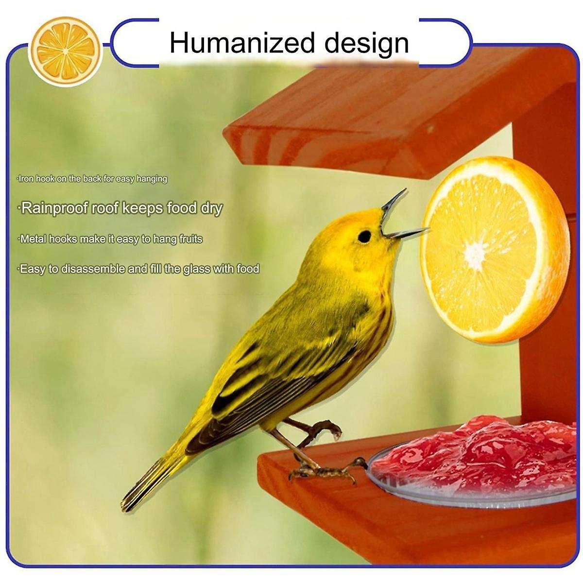 Wooden Bird Feeder Villa Garden Bird Feeder Outdoor Feeder Hanging Pet Feeder Balcony