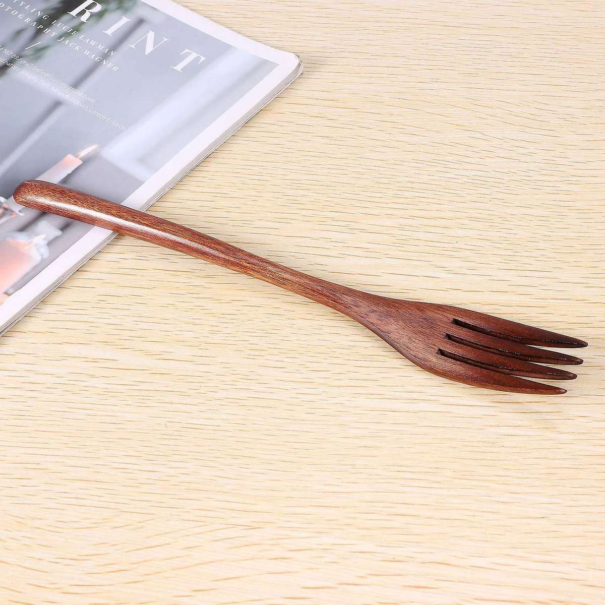 Wooden Compatibleks, 5 Pieces Eco-friendly Japanese Wood Salad Dinner Compatiblek Tableware Dinnerwa