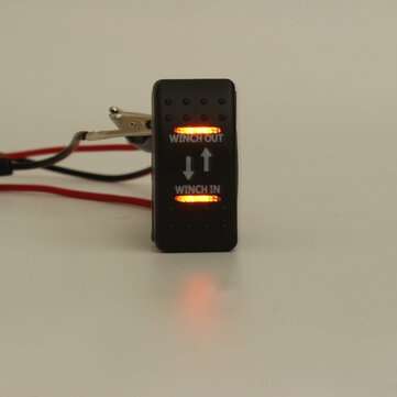 12V 20A (ON)-OFF-(ON) Rocker Switch Momentary Winch In Winch Out LED 7-Pin (COLOR.: YELLOWL)