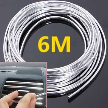 6M Chrome Moulding Trim Strip Car Door Edge Scratch Protector Cover