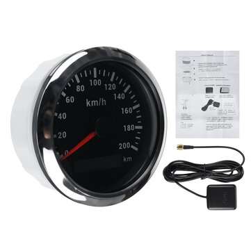 85mm 9-32V 120/200 KM/H GPS Speedometer Gauge with Red Backlight With GPS Antenna For ... (TYPE: #6)