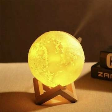 880ML 3D LED Night Light Air Humidifier Moon Lamp
