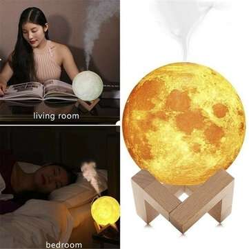 880ML 3D LED Night Light Air Humidifier Moon Lamp