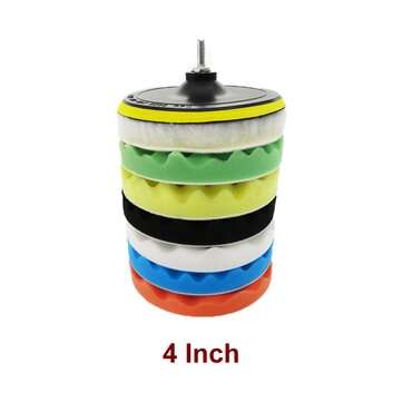 9Pcs 3/4/5/6/7 Inch Car Polishing Sponge Pad Kit For Car Cleaning Tools (SIZE: 4INCH)