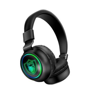 AKZ GM-C2 Gaming Headphone bluetooth Headset BT5.0 Colorful Lights Long Lasting Li... (COLOR: BLACK)