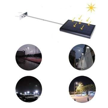 ARILUX Solar Powered 56 LED Motion Sensor Street Light 4400mAh 450lm Waterproof Wall Lamp for Outdoo