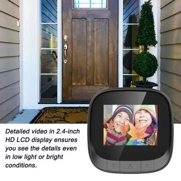 Bakeey DD3 2.4" Smart Doorbell IR Night Vision Door Peephole Camera Photo Recording Digital Display