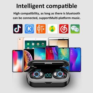 Bakeey F9 TWS True Wireless bluetooth 5.0 Headphone Hi-Fi Stereo Sound Bilateral Calls Earphone Spor