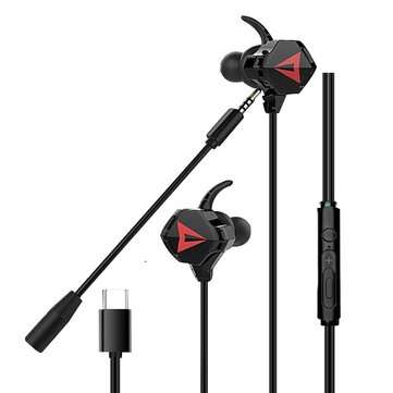 Bakeey G5 3.5mm/Type-C Gaming Headset Phone PC Earphone Wir... (TYPE: 3.5MMINTERFACE | COLOR: BLACK)