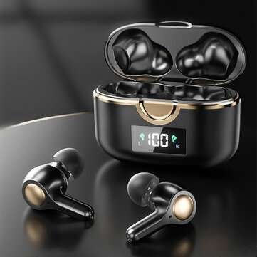 Bakeey T22 TWS Led Wireless Headphones HiFi Stereo HD Earbuds bluetooth Earphone T... (COLOR: BLACK)