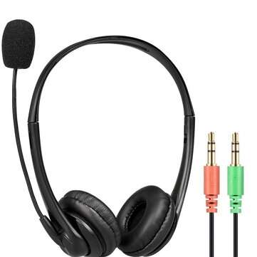Bakeey U11B Gaming Headphone Student Lesson Headset Double 3.5mm Plug Stereo Meeti... (COLOR: BLACK)