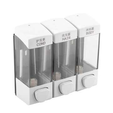 Bathroom Triple Shower Gel Body Lotion Conditioner Shampoo Liquid Soap Dispenser  (COLOR.: SILVER)