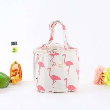 Bento Bag Thermal Insulated Lunch Box Tote Cooler Bag Bento Pouch Lunch Linen Cotto... (COLOR.: #04)