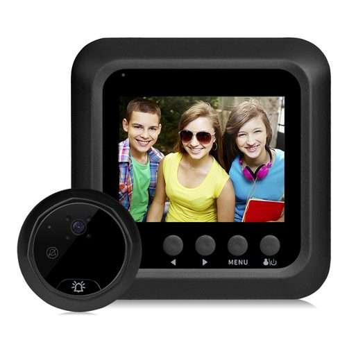 W5 2.4 inch Screen 2.0MP Security Camera No Disturb Peephole Viewer Doorbell, Support ... (Black)