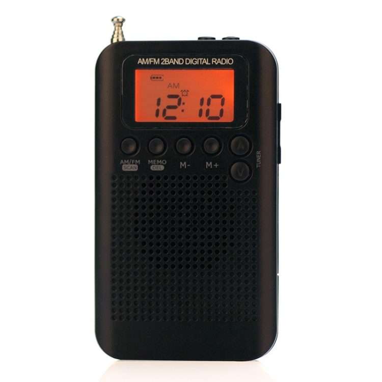 HRD-104 Mini Portable FM + AM Two Band Radio with Loudspeaker(Black)