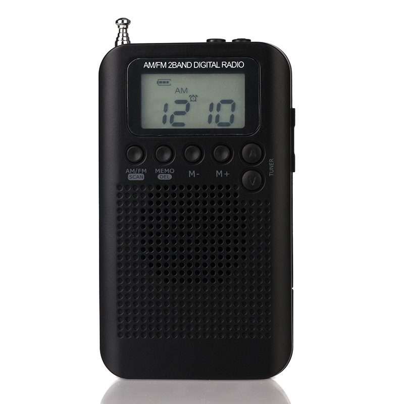 HRD-104 Mini Portable FM + AM Two Band Radio with Loudspeaker(Black)