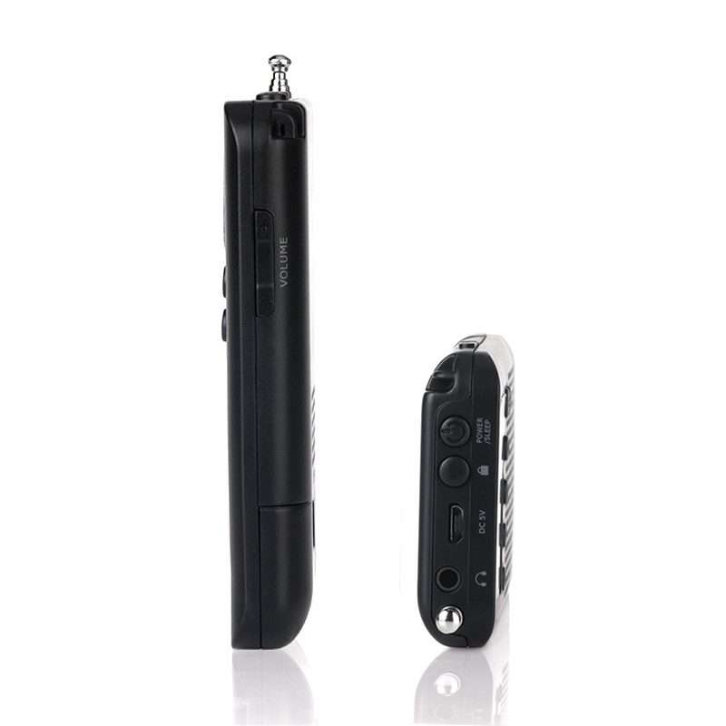 HRD-104 Mini Portable FM + AM Two Band Radio with Loudspeaker(Black)