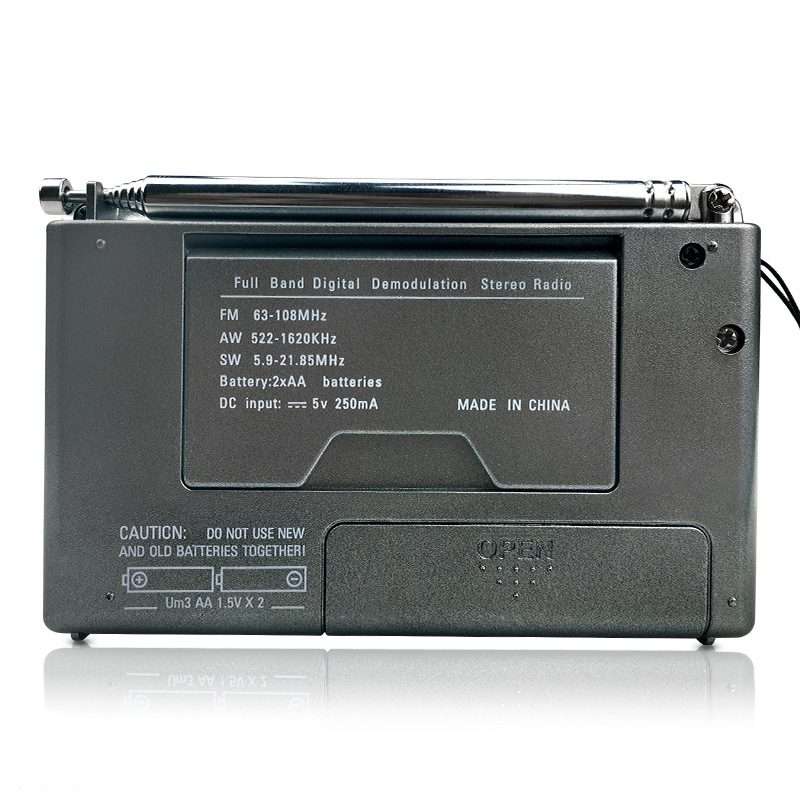 HRD-310 Portable FM AM SW Full Band Digital Demodulation Radio (Grey)