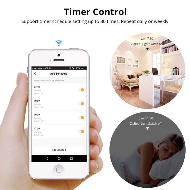 2 Buttons Intelligent Switch Smart Wall Switch (White)
