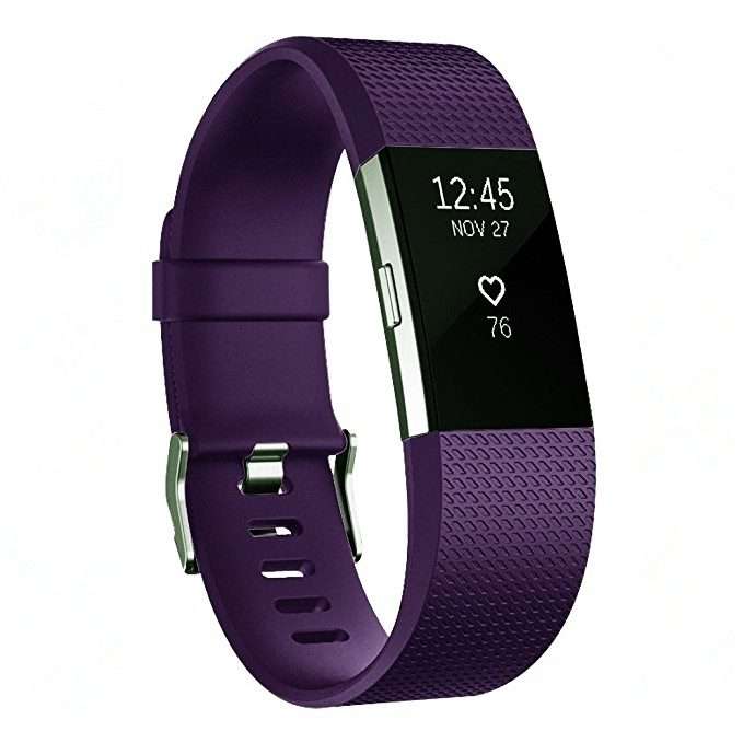 Square Pattern Adjustable Sport Watch Band for FITBIT Charge 2, Size: S, 10.5x8.5cm(Dark Purple)