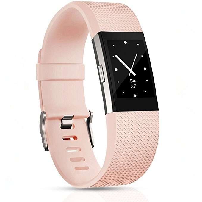 Square Pattern Adjustable Sport Watch Band for FITBIT Charge 2, Size: S, 10.5x8.5cm(Light Pink)