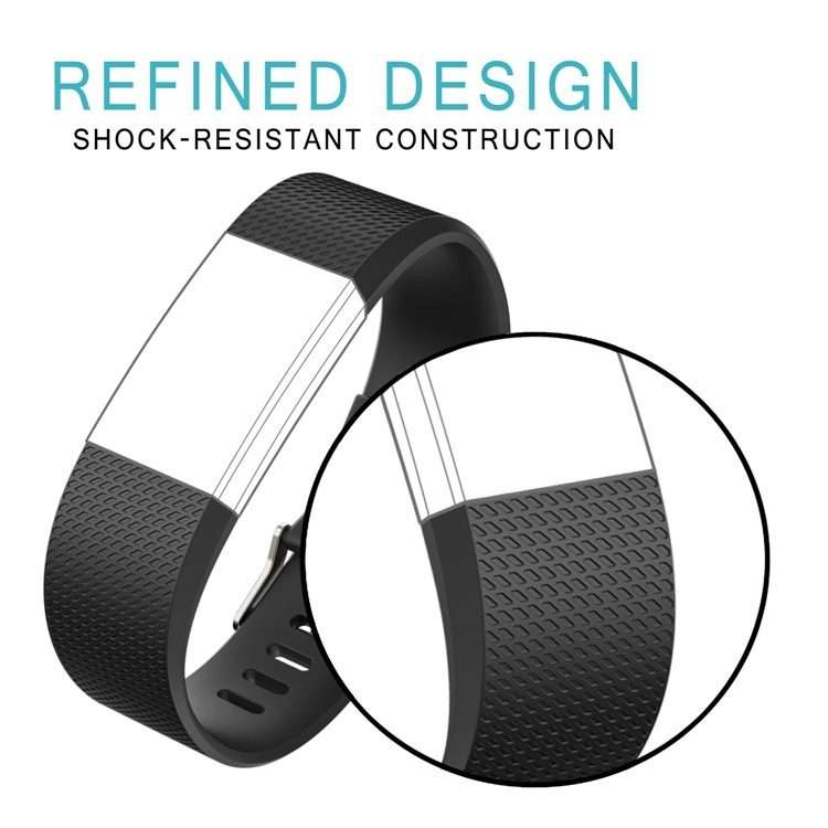 Square Pattern Adjustable Sport Watch Band for FITBIT Charge 2, Size: S, 10.5x8.5cm(White)