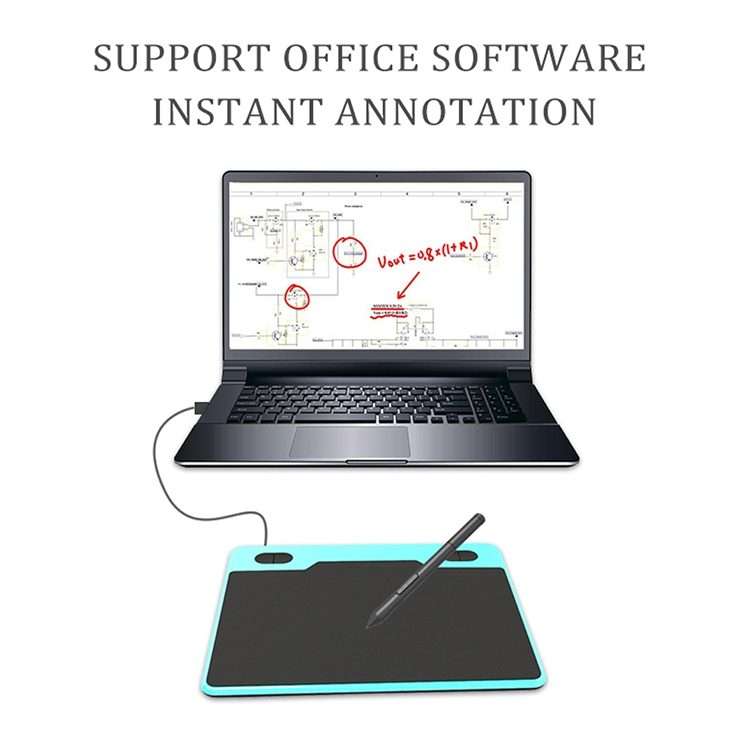 10Moons T503 Drawing Tablet Can Be Connected to mobile Phone Tablet with 8192 Passive Pen(White)