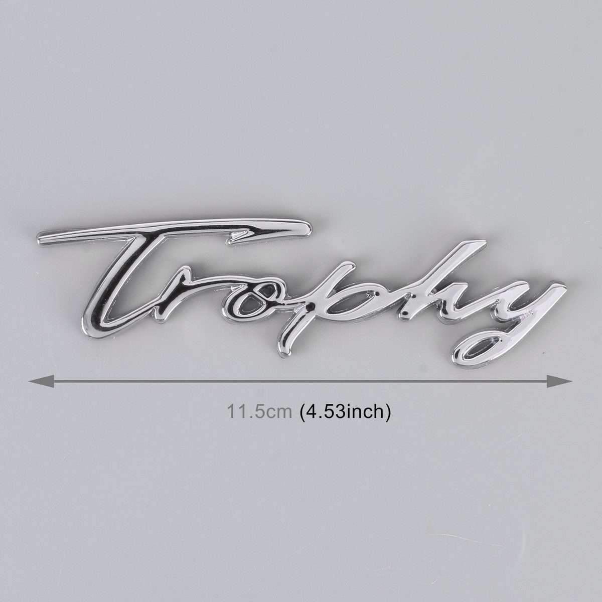 Car TROPHY Personalized Aluminum Alloy Decorative Stickers, Size: 11.5x2.5x0.35cm (Silver)