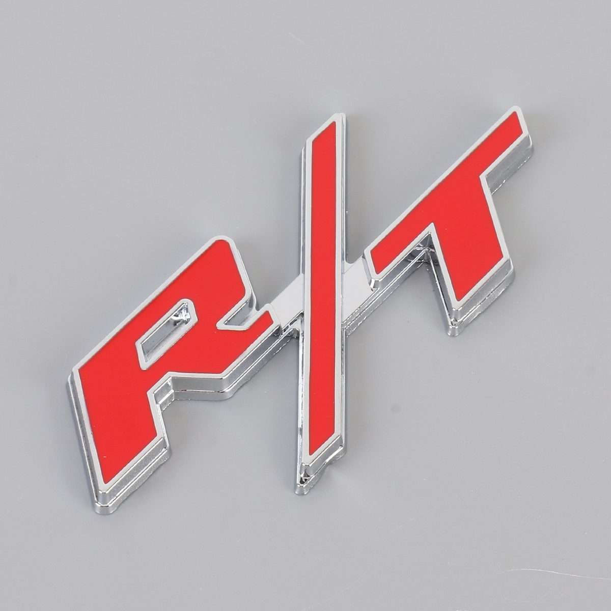 Car R / T Personalized Aluminum Alloy Decorative Stickers, Size:10.5 x 5cm (Silver+Red)