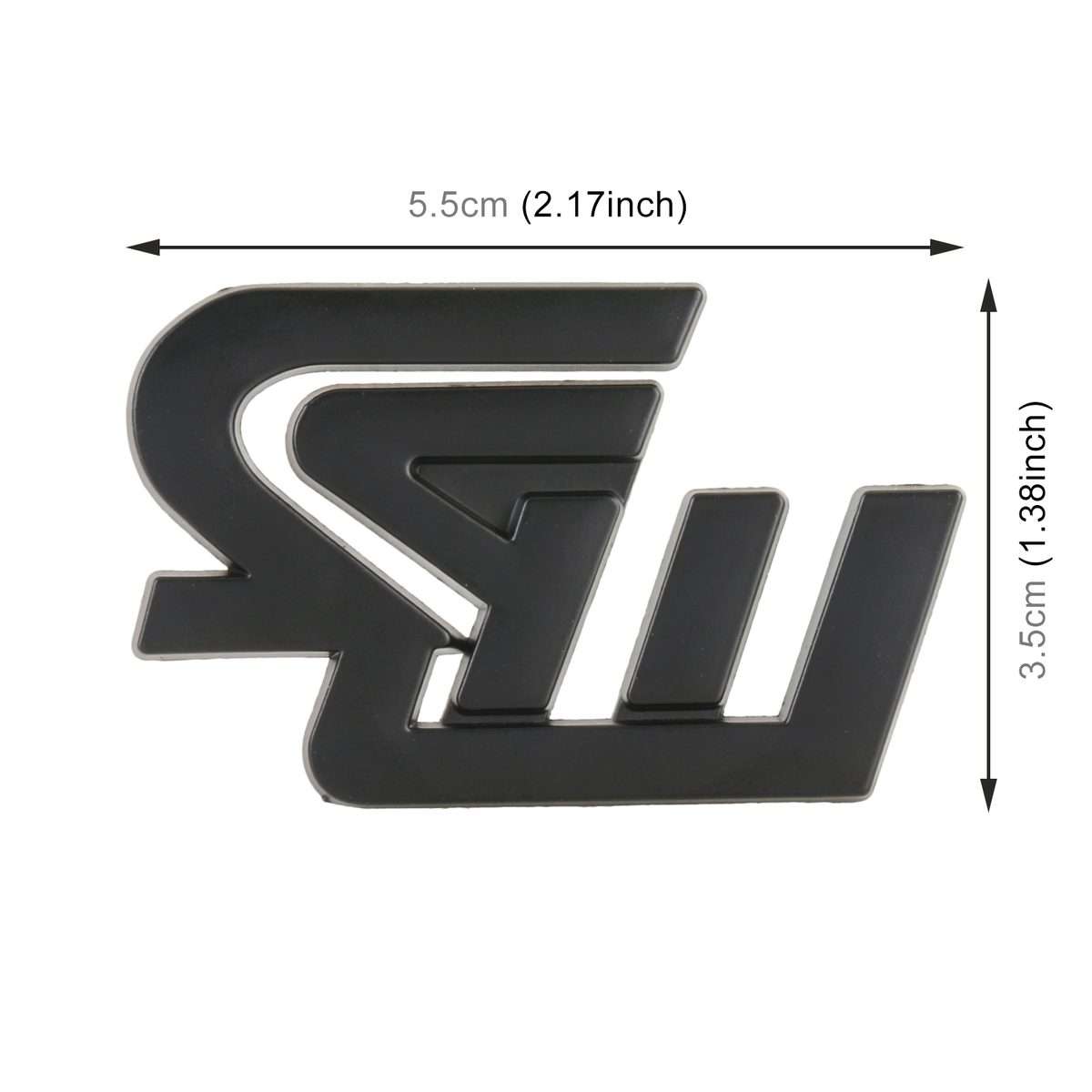Car SW Pattern Aluminum Alloy Personalized Decorative Stickers, Size:5.5x3.5x0.4cm