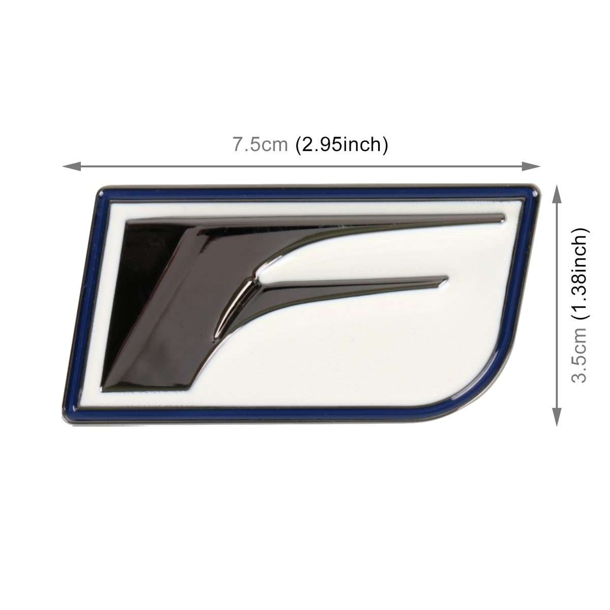 Car F Pattern Aluminum Alloy Personalized Decorative Stickers, Size:7.5x3.5x04cm (Black White)