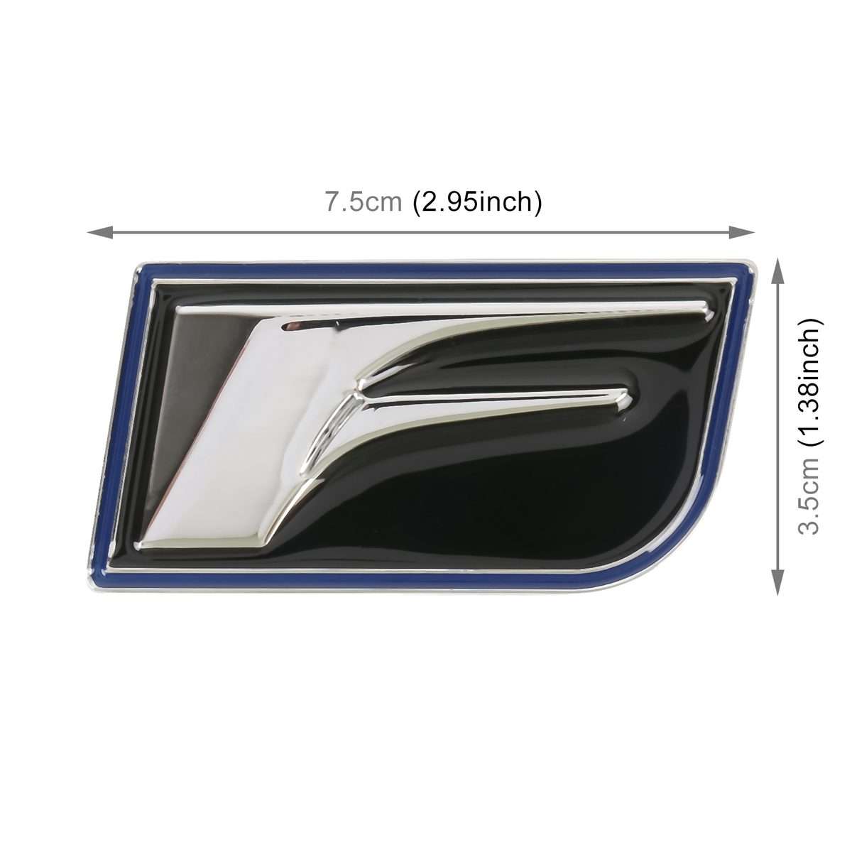 Car F Pattern Aluminum Alloy Personalized Decorative Stickers, Size:7.5x3.5x04cm (Silver Black)
