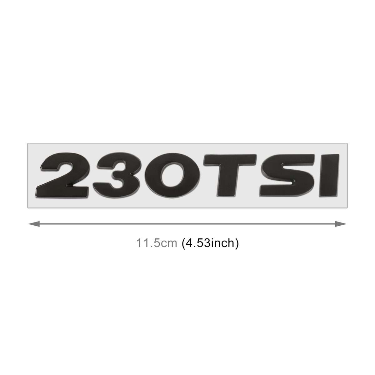 Car 230TSI Pattern 3D Metal Personalized Decorative Stickers, Size: 11.5x2.5x0.5cm (Black)