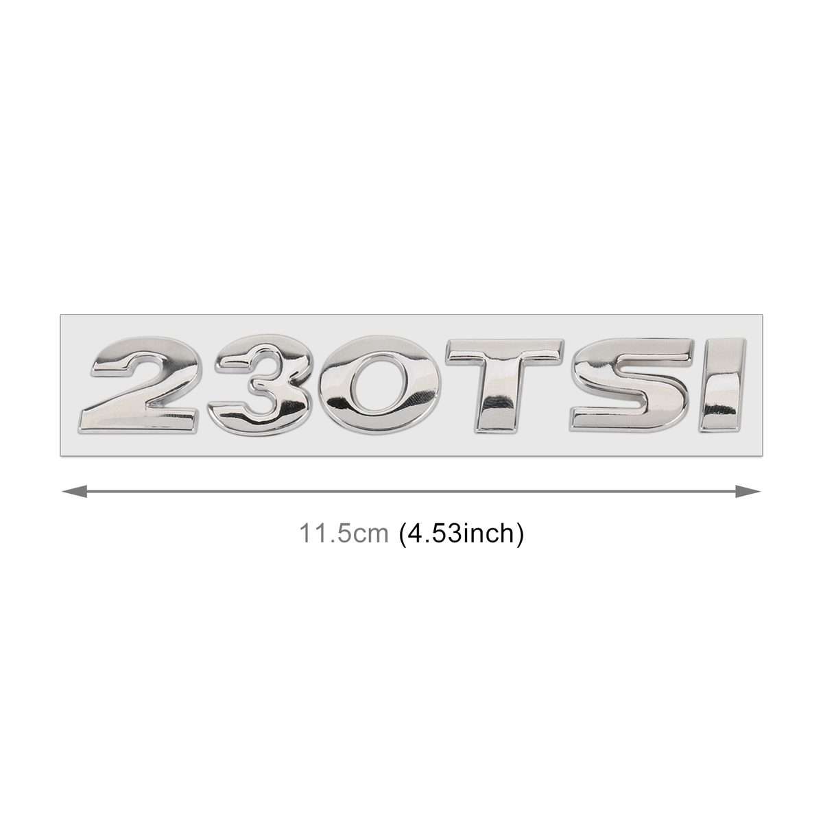 Car 230TSI Pattern 3D Metal Personalized Decorative Stickers, Size: 11.5x2.5x0.5cm (Silver)