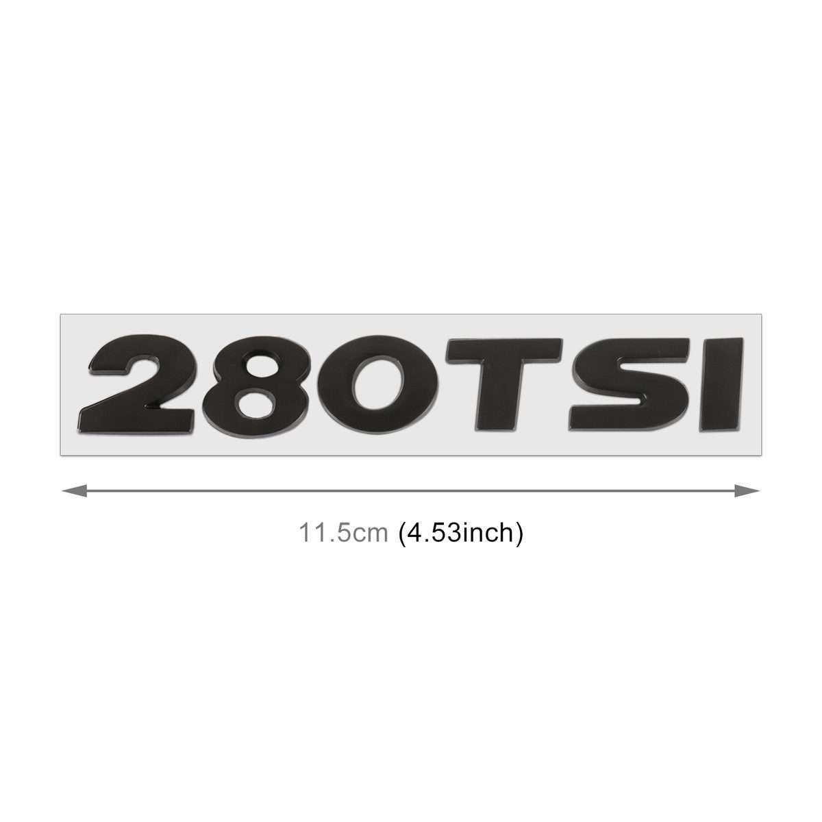 Car 280TSI Pattern 3D Metal Personalized Decorative Stickers, Size: 11.5x2.5x0.5cm (Black)
