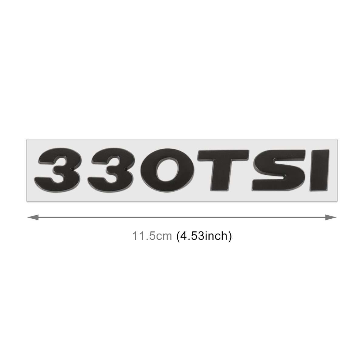 Car 330TSI Pattern 3D Metal Personalized Decorative Stickers, Size: 11.5x2.5x0.5cm (Black)