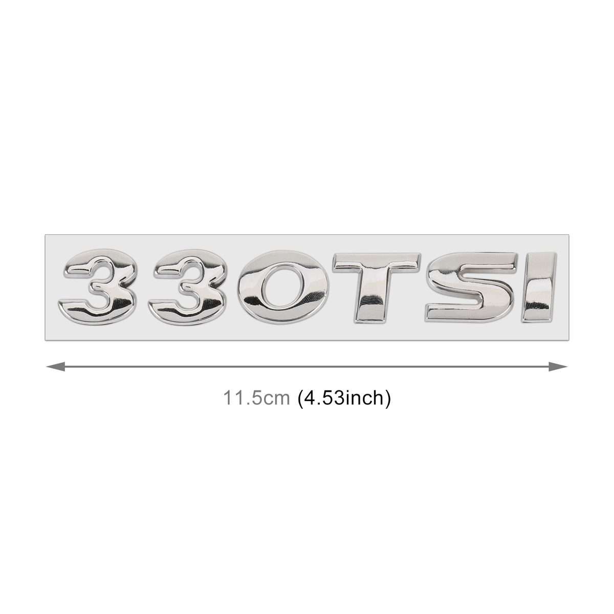 Car 330TSI Pattern 3D Metal Personalized Decorative Stickers, Size: 11.5x2.5x0.5cm (Silver)