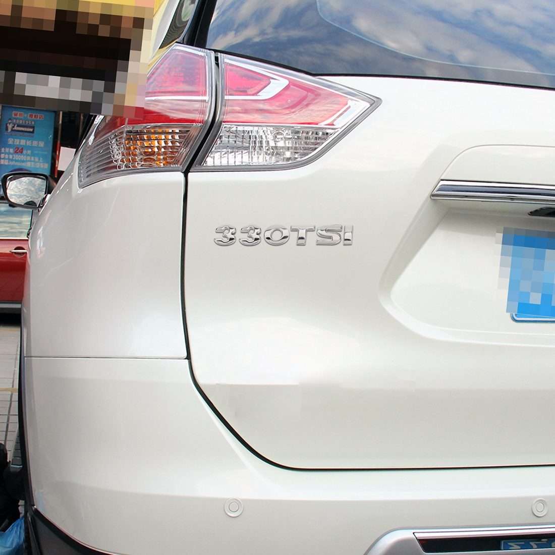 Car 330TSI Pattern 3D Metal Personalized Decorative Stickers, Size: 11.5x2.5x0.5cm (Silver)