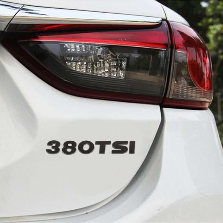 Car 380TSI Pattern 3D Metal Personalized Decorative Stickers, Size: 11.5x2.5x0.5cm (Black)
