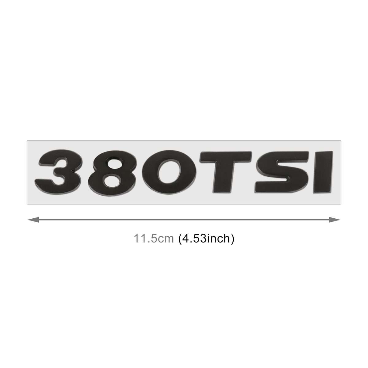 Car 380TSI Pattern 3D Metal Personalized Decorative Stickers, Size: 11.5x2.5x0.5cm (Black)