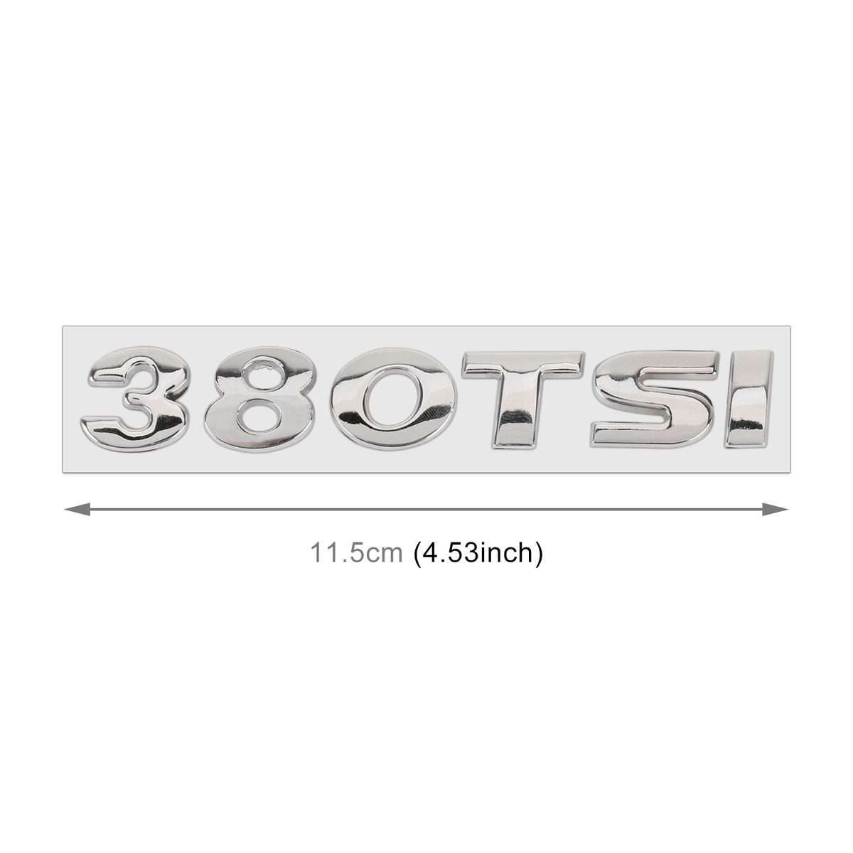 Car 380TSI Pattern 3D Metal Personalized Decorative Stickers, Size: 11.5x2.5x0.5cm (Silver)