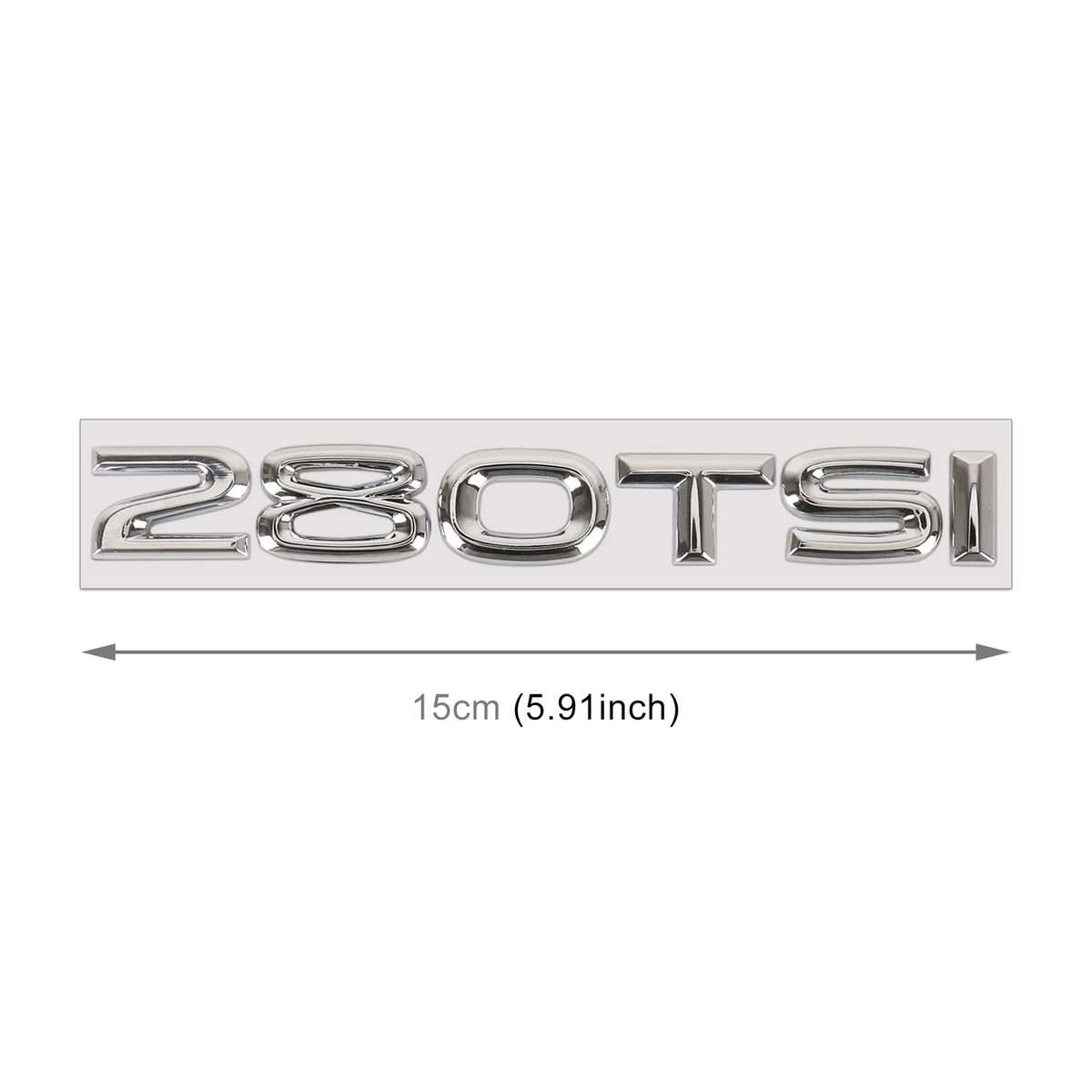 Car 280TSI Electroplated 3D Metal Personalized Decorative Stickers, Size: 15x2.5x0.5cm (Silver)