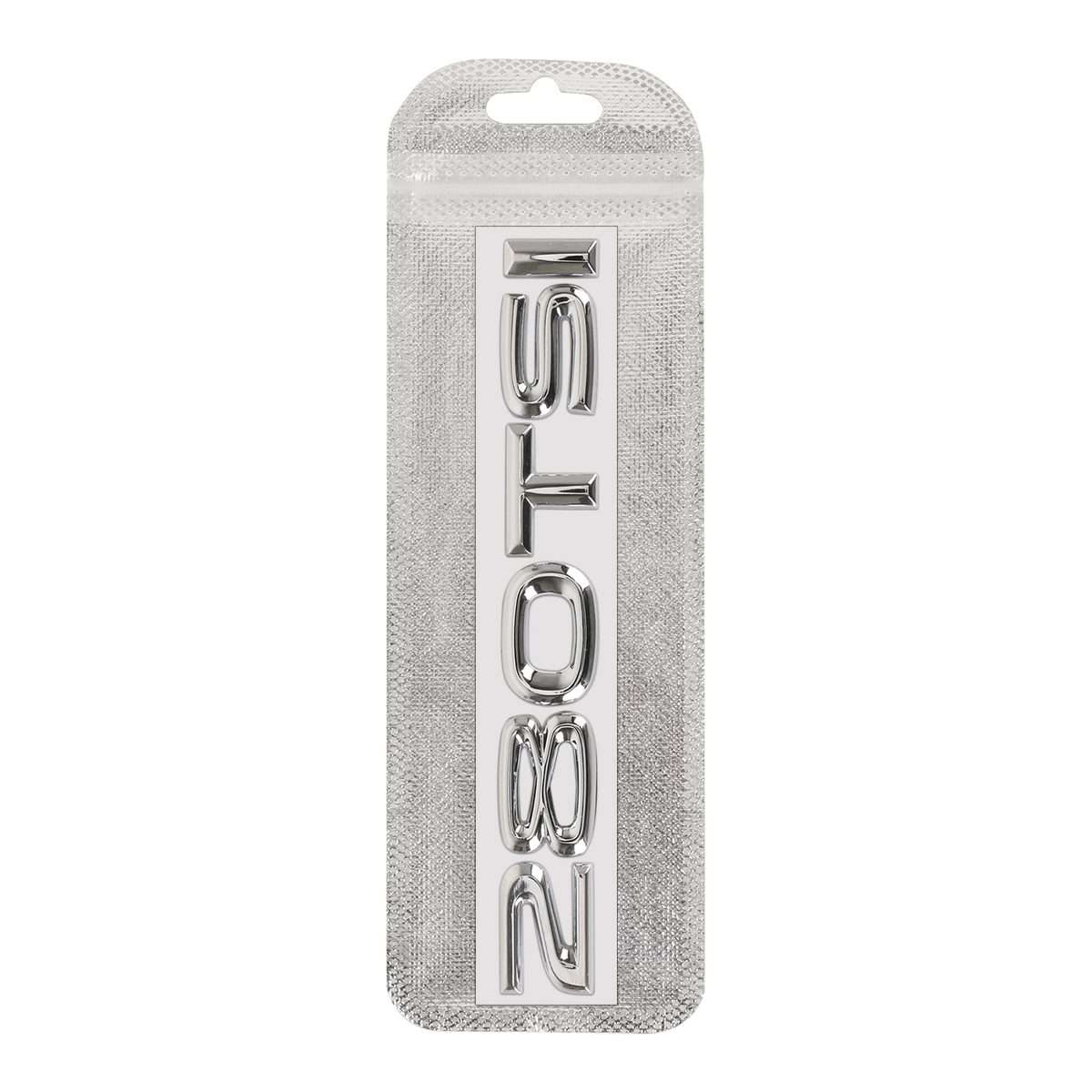 Car 280TSI Electroplated 3D Metal Personalized Decorative Stickers, Size: 15x2.5x0.5cm (Silver)