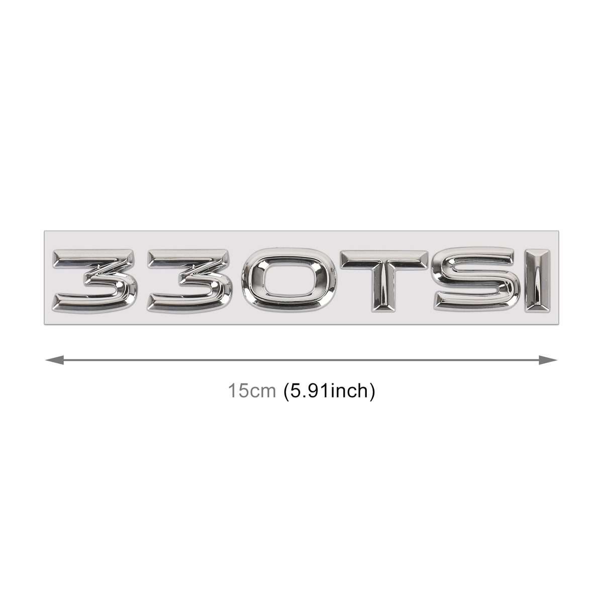 Car 330TSI Electroplated 3D Metal Personalized Decorative Stickers, Size: 15x2.5x0.5cm (Silver)