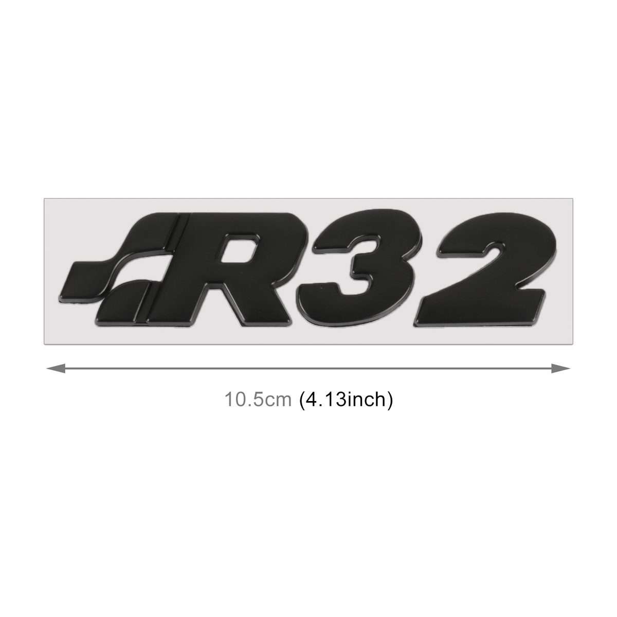 Car R32 Pattern 3D Metal Personalized Decorative Stickers, Size: 10.5 x 3 x 0.5cm (Black)