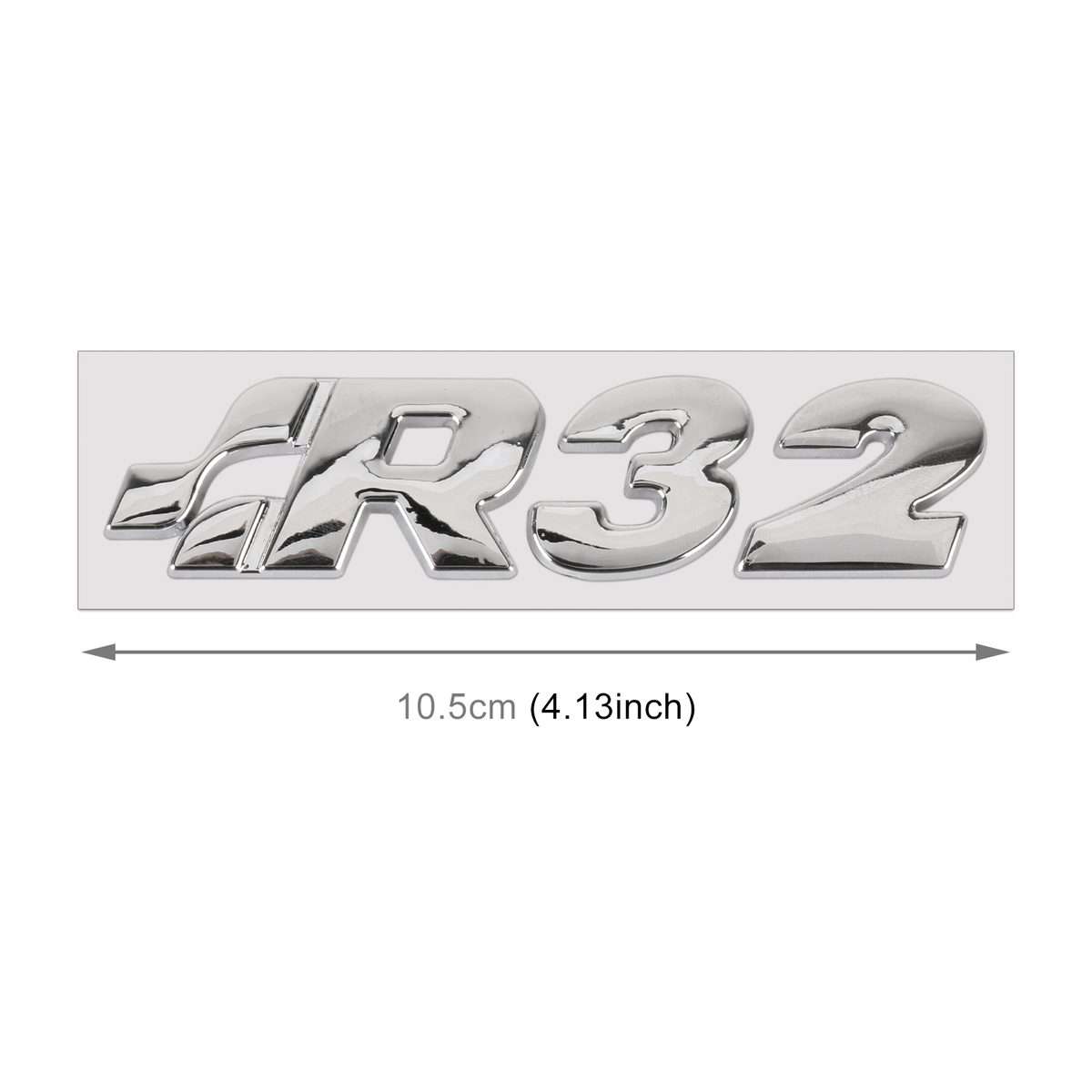 Car R32 Pattern 3D Metal Personalized Decorative Stickers, Size: 10.5 x 3 x 0.5cm (Silver)