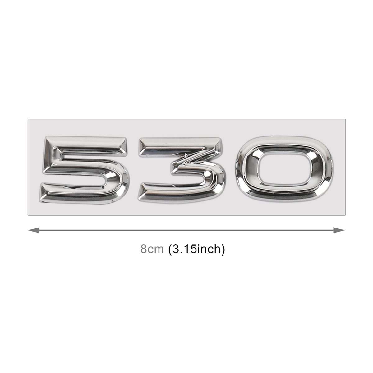 Car Number 530 Metal Personalized Decorative Stickers, Size: 8 x 2.5 x 0.5cm