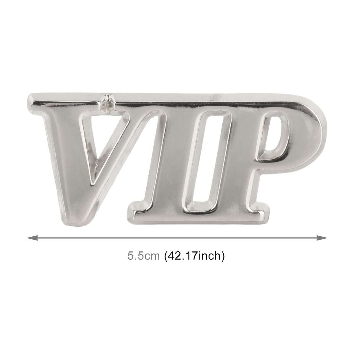 Car One-Piece VIP Metal Personalized Decorative Stickers, Size: 5.5x2.5x0.5cm (Silver)
