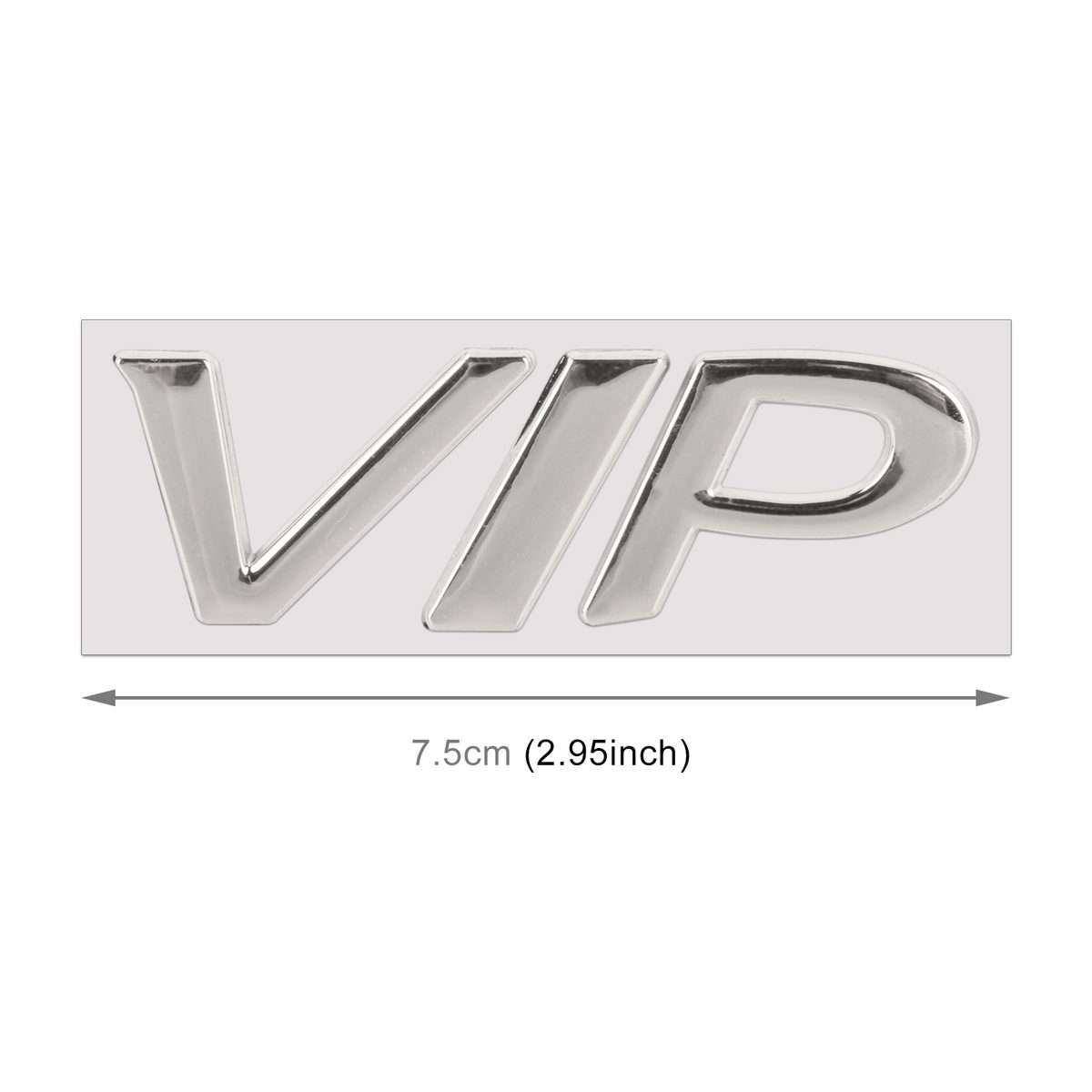 Car Split VIP Metal Personalized Decorative Stickers, Size: 7.5 x 3 x 0.5cm (Silver)